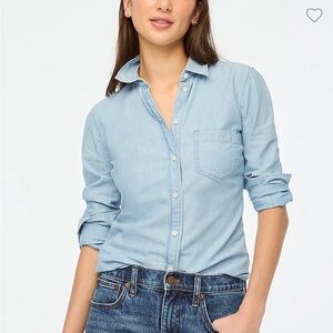J.Crew Mercantile Women’s Light Blue Chambray Shirt - Size S